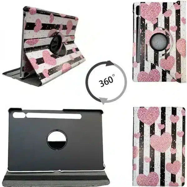 08-600x600-1-1.webp Bookcase voor Samsung Galaxy Tab S7 Flip Stand 360° Print hoesje - Image 1