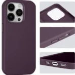 Apple iPhone 14 PU Leer Magsafe Donker Paars Hoesje