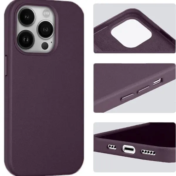 16-600x600-1.webp Apple iPhone 14 PU Leer Magsafe Donker Paars Hoesje - Image 1