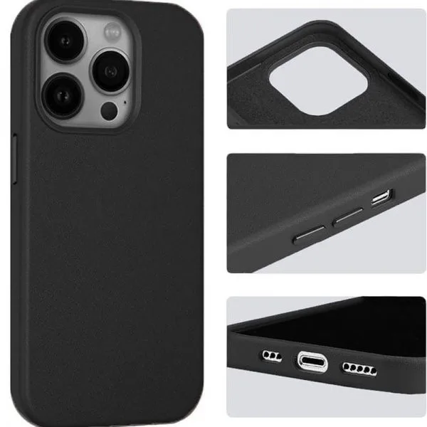 19-600x600-1-1.webp Apple iPhone 14 Pro Max PU Leer Magsafe Zwart Hoesje - Image 1