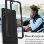 Samsung Galaxy S22 Plus Transparant met zwarte randen Spigen back cover hoesje - Image 3
