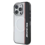 AMG iPhone 16 Pro Backcover hoesje - Magsafe - Double Layer - Red Line - Wit - Afbeelding 3