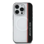 AMG iPhone 16 Pro Backcover hoesje - Magsafe - Double Layer - Red Line - Wit - Afbeelding 4