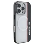 AMG iPhone 16 Pro Backcover hoesje - Magsafe - Double Layer - Red Line - Wit - Afbeelding 2