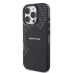 AMG iPhone 16 Pro Backcover hoesje - Magsafe - Double Layer - Red Line - Zwart - Afbeelding 2
