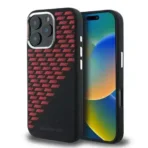 AMG iPhone 16 Pro Backcover hoesje - Magsafe - Silicone Rhombs - Zwart