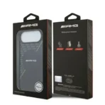 AMG iPhone 17 Air Backcover hoesje - Magsafe - Double Layer - Yellow Line - Zwart - Image 8