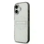 AMG iPhone 17 Backcover hoesje - Magsafe - Double Layer - Transparent Rhombs Repeat - Wit - Afbeelding 3