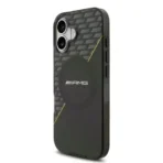 AMG iPhone 17 Backcover hoesje - Magsafe - Double Layer - Yellow Line - Zwart - Afbeelding 7