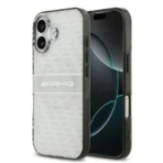 AMG iPhone 17 Backcover hoesje - Magsafe - Double Layer - Transparent Rhombs Repeat - Wit