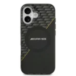 AMG iPhone 17 Backcover hoesje - Magsafe - Double Layer - Yellow Line - Zwart - Afbeelding 6