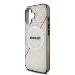 AMG iPhone 17 Backcover hoesje - Magsafe - Double Layer - Red Line - Wit - Afbeelding 4