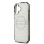 AMG iPhone 17 Backcover hoesje - Magsafe - Double Layer - Transparent Rhombs Repeat - Wit - Afbeelding 6