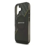 AMG iPhone 17 Backcover hoesje - Magsafe - Double Layer - Yellow Line - Zwart - Afbeelding 4