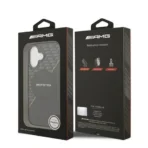 AMG iPhone 17 Backcover hoesje - Magsafe - Double Layer - Yellow Line - Zwart - Afbeelding 2