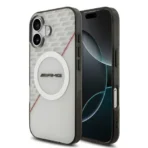 AMG iPhone 17 Backcover hoesje - Magsafe - Double Layer - Red Line - Wit