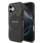 AMG iPhone 17 Backcover hoesje - Magsafe - Double Layer - Yellow Line - Zwart