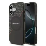 AMG iPhone 17 Backcover hoesje - Magsafe - Double Layer - Red Line - Zwart