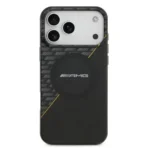 AMG iPhone 17 Pro Backcover hoesje - Magsafe - Double Layer - Yellow Line - Zwart - Image 4
