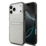 AMG iPhone 17 Pro Max Backcover hoesje - Magsafe - Double Layer - Transparent Rhombs Repeat - Wit
