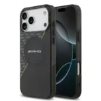 AMG iPhone 17 Pro Backcover hoesje - Magsafe - Double Layer - Yellow Line - Zwart