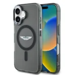 Aston Martin iPhone 16 Backcover hoesje - Magsafe - IML Frosted Effect - Zwart