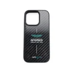 Aston Martin iPhone 16 Backcover hoesje - Carbon ARM24 Logo - Groen