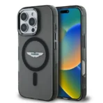 Aston Martin iPhone 16 Pro Max Backcover hoesje - Magsafe - IML Frosted Effect - Zwart