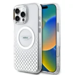 Aston Martin iPhone 16 Pro Backcover hoesje - Magsafe - IML Metal Gradient Squares - Transparant