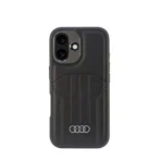 Audi iPhone 16 Backcover hoesje synthetic leather - magsafe - Zwart