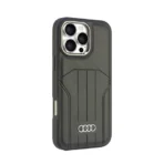 Audi iPhone 16 Pro Max Backcover hoesje synthetic leather - magsafe - Zwart - Afbeelding 2