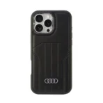 Audi iPhone 16 Pro Max Backcover hoesje synthetic leather - magsafe - Zwart