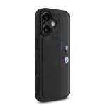 BMW iPhone 16 Backcover hoesje Perforated Tricolor Detail Line - Zwart - Afbeelding 3