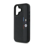 BMW iPhone 16 Backcover hoesje Perforated Tricolor Detail Line - Zwart - Afbeelding 6