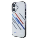 BMW iPhone 16 Backcover hoesje Random Stripes - Grijs - Afbeelding 4