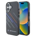 BMW iPhone 16 Backcover hoesje Random Stripes - Zwart