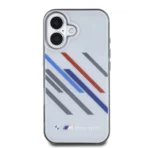 BMW iPhone 16 Backcover hoesje Random Stripes - Grijs - Afbeelding 2