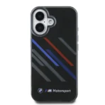 BMW iPhone 16 Backcover hoesje Random Stripes - Zwart - Afbeelding 3