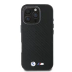 BMW iPhone 16 Pro Backcover hoesje Carbon Wrapped Metal - Zwart - Image 4