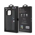 BMW iPhone 16 Pro Backcover hoesje Perforated Tricolor Detail Line - Grijs - Afbeelding 8