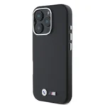 BMW iPhone 16 Pro Backcover hoesje Smooth FullSmooth Full Wrapped Metal - Zwart - Afbeelding 4