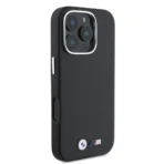 BMW iPhone 16 Pro Backcover hoesje Smooth FullSmooth Full Wrapped Metal - Zwart - Afbeelding 2