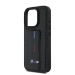 BMW iPhone 16 Pro Max Backcover hoesje Grip Stand Smooth and Carbon - Zwart - Afbeelding 7