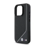 BMW iPhone 16 Pro Max Backcover hoesje - Magsafe - Perforated - Twisted White Line - Zwart - Afbeelding 5