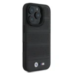 BMW iPhone 16 Pro Max Backcover hoesje - Magsafe - Perforated - Stitched lines - Zwart - Afbeelding 4