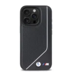 BMW iPhone 16 Pro Max Backcover hoesje - Magsafe - Perforated - Twisted White Line - Zwart - Afbeelding 3