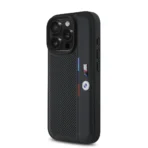 BMW iPhone 16 Pro Max Backcover hoesje Perforated Tricolor Detail Line - Zwart - Afbeelding 3