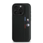 BMW iPhone 16 Pro Max Backcover hoesje Perforated Tricolor Detail Line - Zwart - Afbeelding 7