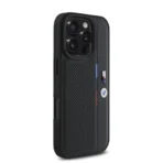 BMW iPhone 16 Pro Max Backcover hoesje Perforated Tricolor Detail Line - Zwart - Afbeelding 4