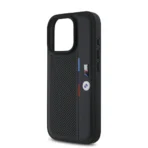 BMW iPhone 16 Pro Max Backcover hoesje Perforated Tricolor Detail Line - Zwart - Afbeelding 6